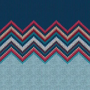 Seamless knitting Christmas pattern with wave ornament Stock Illustration