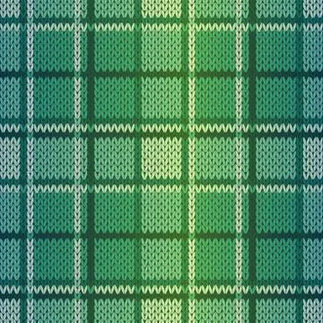 Seamless knitting color pattern in green and turquoise hues Stock Illustration