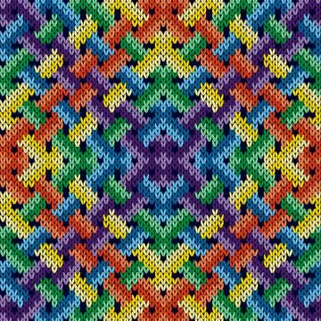 Seamless knitting intertwined pattern Illustrazione stock