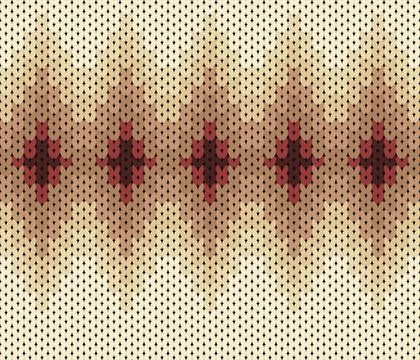 Seamless knitting pattern with central diamond shapes in reddish-brown tones Stock Illustration