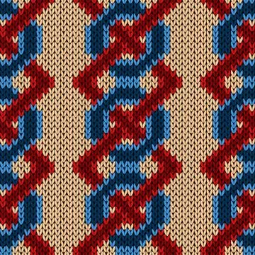 Seamless knitting pattern with chains and zigzags Stock-Illustration