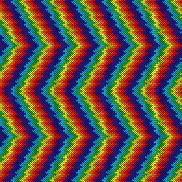 Seamless knitting pattern with zigzag lines Stock Illustration