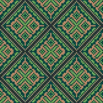 Seamless knitting square pattern Stock Illustration