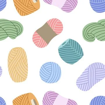 Seamless knitting thread pattern vector graphics Иллюстрация