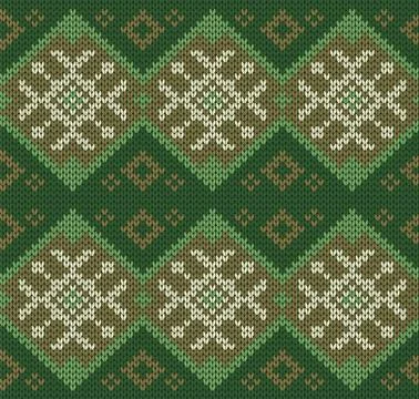 Seamless knitting vector ornament pattern Stock Illustration