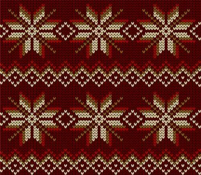 Seamless knitting vector ornament pattern Stock Illustration