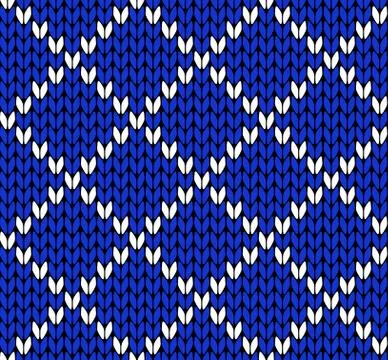 Seamless knitting vector pattern Stock Illustration