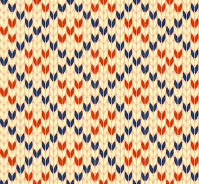 Seamless knitting vector pattern Stock Illustration