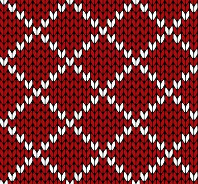 Seamless knitting vector pattern Stock Illustration