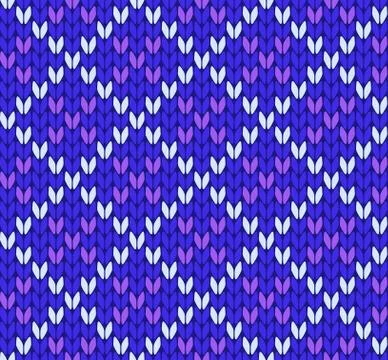 Seamless knitting vector pattern Stock Illustration