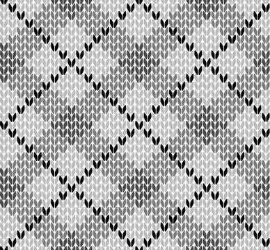 Seamless knitting vector pattern Stock Illustration