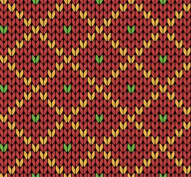 Seamless knitting vector pattern Stock Illustration