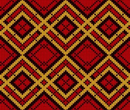 Seamless knitting vector pattern Stock Illustration