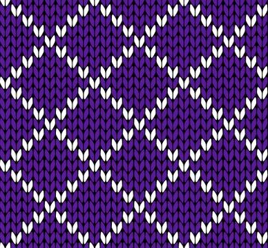 Seamless knitting vector pattern Stock Illustration