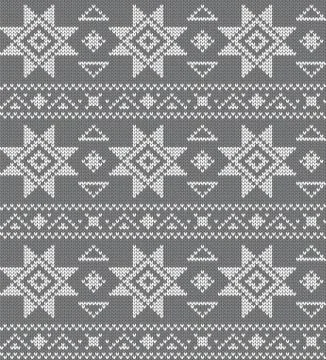 Seamless knitting vector pattern Stock Illustration