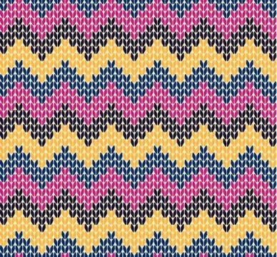 Seamless knitting zigzag pattern Stock Illustration