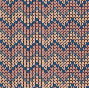 Seamless knitting zigzag pattern Stock Illustration