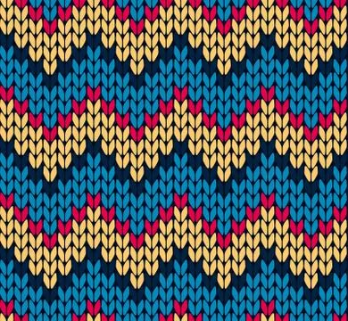 Seamless knitting zigzag pattern Stock Illustration