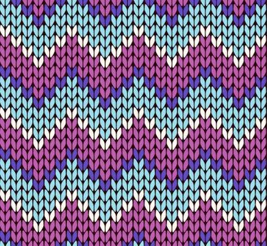 Seamless knitting zigzag pattern Stock Illustration
