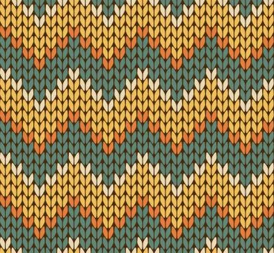 Seamless knitting zigzag pattern Stock Illustration