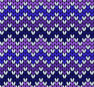 Seamless knitting zigzak pattern Stock Illustration