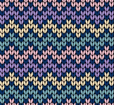 Seamless knitting zigzak pattern Stock Illustration