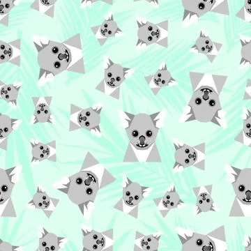 Seamless koala pattern. Childish print. Fashionable background. - illustration. Illustrazione stock