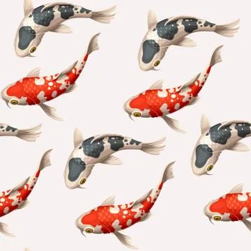Seamless koi carps Stock Illustration