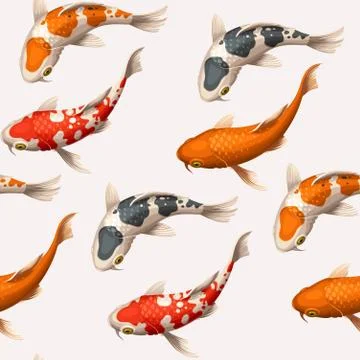 Seamless koi carps Stock Illustration