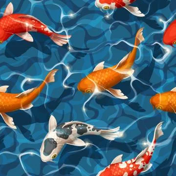 Seamless koi carps Stock Illustration