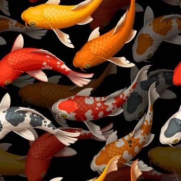 Seamless koi carps Stock Illustration
