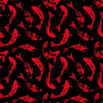 Seamless Koi Carps Illustrazione stock