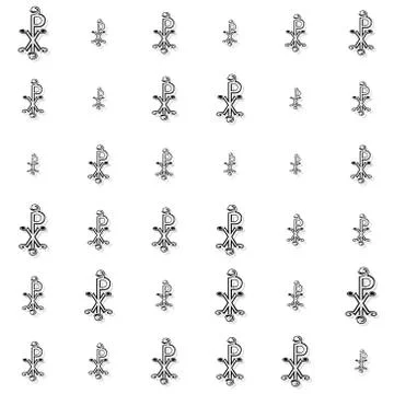 Seamless labarum background or pattern in black on white Illustrazione stock