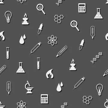 Seamless laboratory pattern Stock Illustration