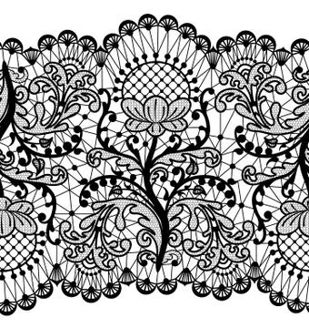 Seamless lace border Stock Illustration
