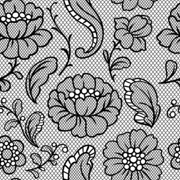 Seamless lace pattern with flowers. 스톡 일러스트