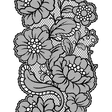 Seamless lace pattern with flowers. 스톡 일러스트