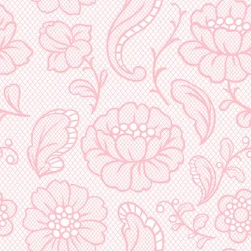 Seamless lace pattern with flowers. Stockillustratie