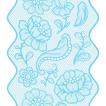 Seamless lace pattern with flowers. 스톡 일러스트