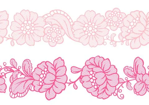 Seamless lace pattern with flowers. Stockillustratie