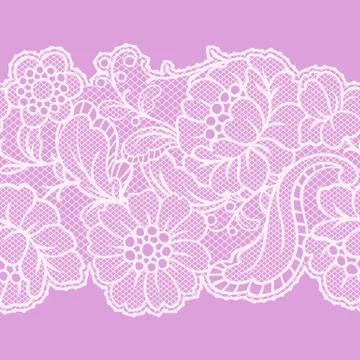 Seamless lace pattern with flowers. Stock Illustration