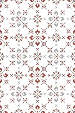 Seamless lace pattern with folkloric floral ornament. Illustrazione stock