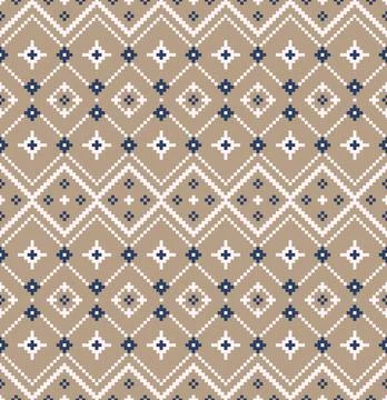Seamless lace pattern with folkloric floral ornament. Stock Illustration