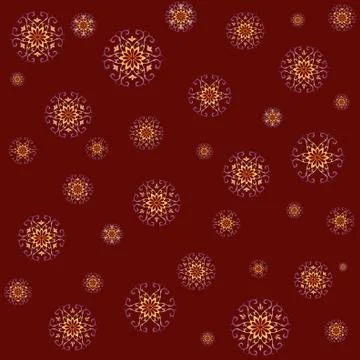 Seamless lace  pattern on red background Stock Illustration