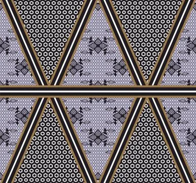 Seamless lace pattern with white hexagons. Geometric background. - vector Stock Illustration