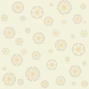 Seamless lace  pattern on yellow background Stock Illustration