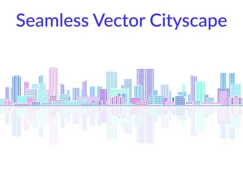Seamless Landscape, City Stock Illustration