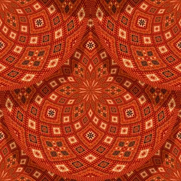 Seamless Latvian embroidery circular pattern Stock Illustration