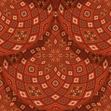 Seamless Latvian embroidery circular pattern, vector template for your design 스톡 일러스트