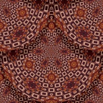 Seamless Latvian embroidery circular pattern, vector template for your design Stock Illustration